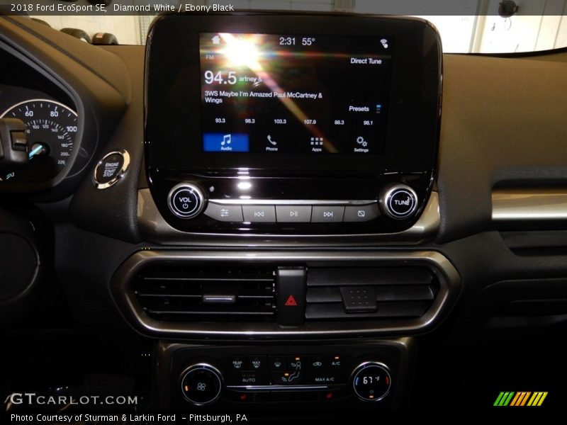 Diamond White / Ebony Black 2018 Ford EcoSport SE