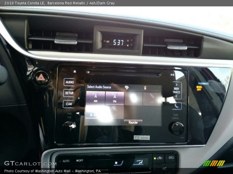 Controls of 2019 Corolla LE