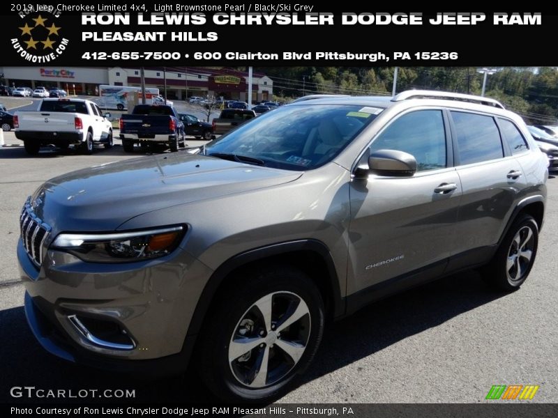 Light Brownstone Pearl / Black/Ski Grey 2019 Jeep Cherokee Limited 4x4