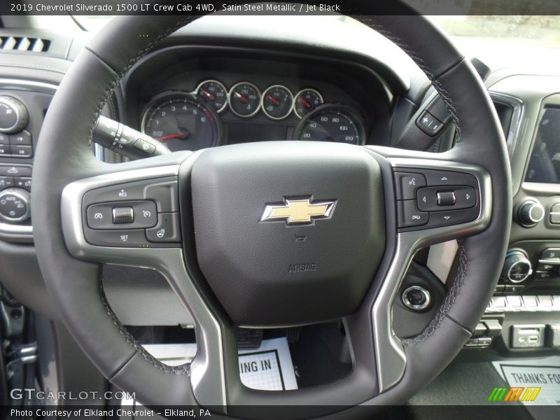 Satin Steel Metallic / Jet Black 2019 Chevrolet Silverado 1500 LT Crew Cab 4WD