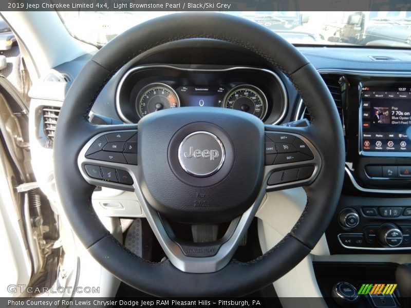 Light Brownstone Pearl / Black/Ski Grey 2019 Jeep Cherokee Limited 4x4