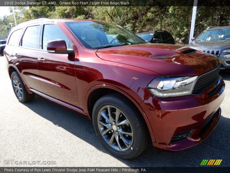 Octane Red Pearl / Light Frost Beige/Black 2018 Dodge Durango GT AWD