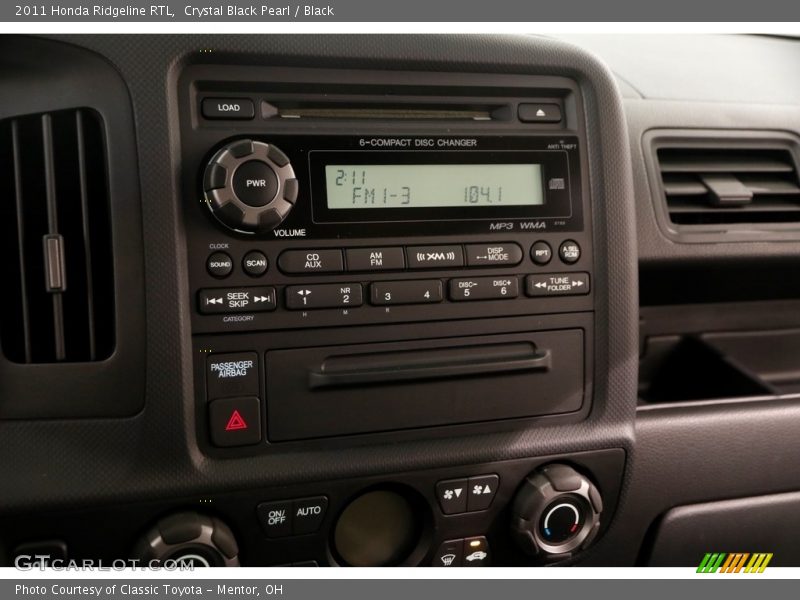Crystal Black Pearl / Black 2011 Honda Ridgeline RTL
