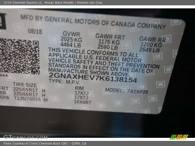 Mosaic Black Metallic / Medium Ash Gray 2019 Chevrolet Equinox LS