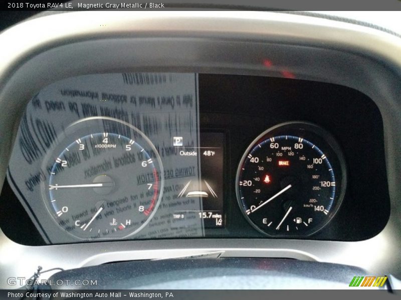 Magnetic Gray Metallic / Black 2018 Toyota RAV4 LE