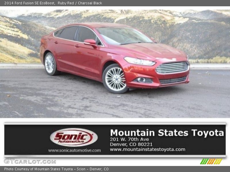 Ruby Red / Charcoal Black 2014 Ford Fusion SE EcoBoost