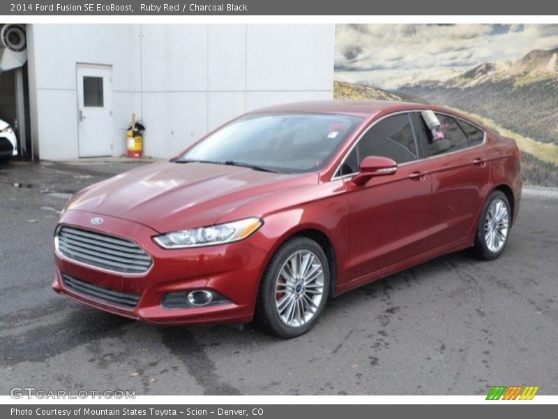 Ruby Red / Charcoal Black 2014 Ford Fusion SE EcoBoost