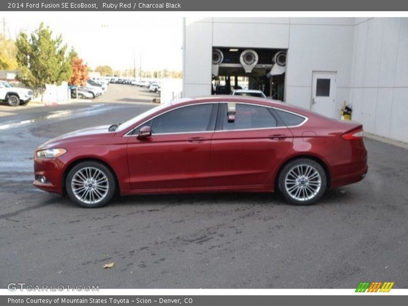 Ruby Red / Charcoal Black 2014 Ford Fusion SE EcoBoost