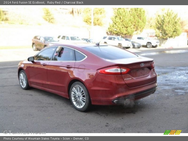 Ruby Red / Charcoal Black 2014 Ford Fusion SE EcoBoost