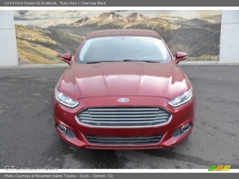 Ruby Red / Charcoal Black 2014 Ford Fusion SE EcoBoost