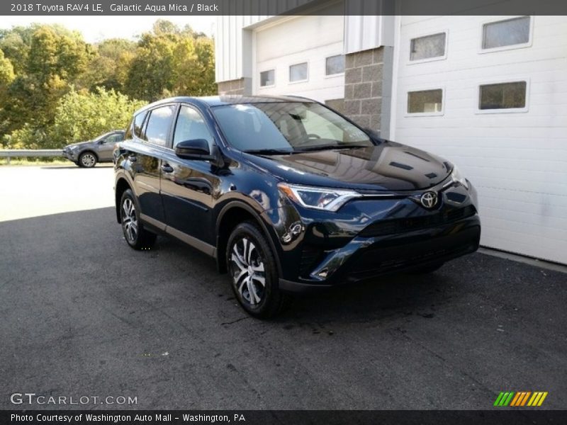Galactic Aqua Mica / Black 2018 Toyota RAV4 LE