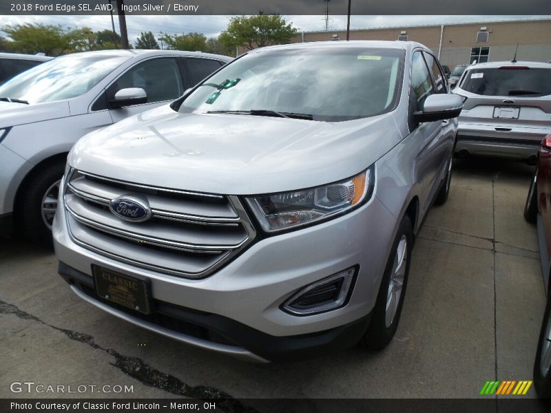 Ingot Silver / Ebony 2018 Ford Edge SEL AWD