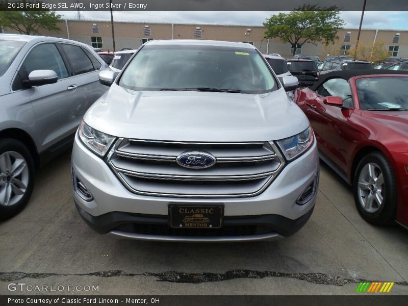 Ingot Silver / Ebony 2018 Ford Edge SEL AWD