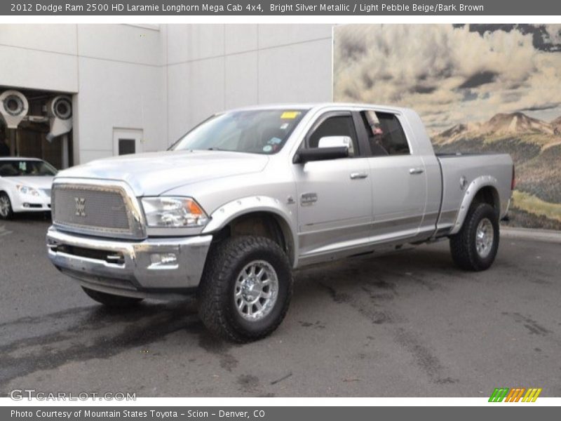 Bright Silver Metallic / Light Pebble Beige/Bark Brown 2012 Dodge Ram 2500 HD Laramie Longhorn Mega Cab 4x4