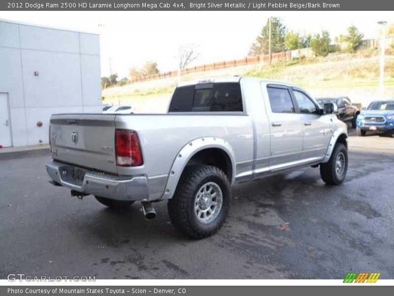 Bright Silver Metallic / Light Pebble Beige/Bark Brown 2012 Dodge Ram 2500 HD Laramie Longhorn Mega Cab 4x4