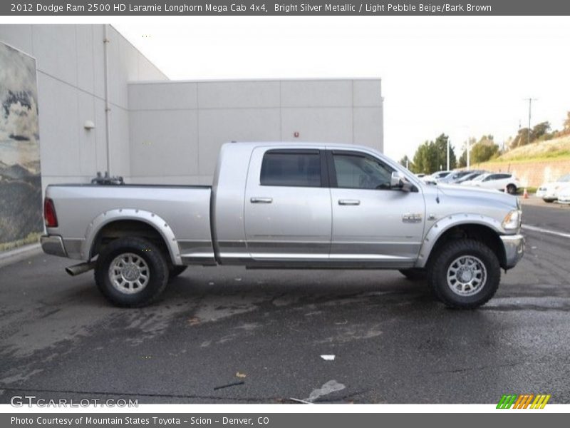 Bright Silver Metallic / Light Pebble Beige/Bark Brown 2012 Dodge Ram 2500 HD Laramie Longhorn Mega Cab 4x4