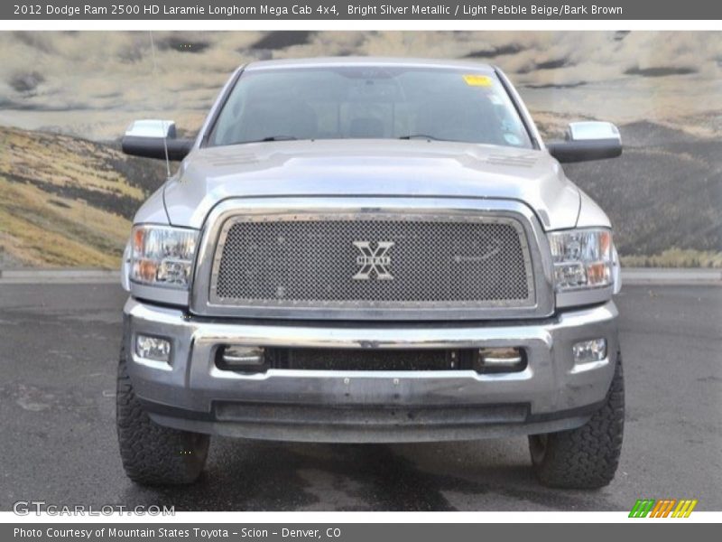 Bright Silver Metallic / Light Pebble Beige/Bark Brown 2012 Dodge Ram 2500 HD Laramie Longhorn Mega Cab 4x4