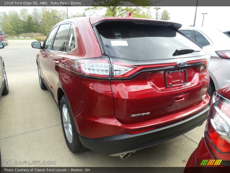 Ruby Red / Ebony 2018 Ford Edge SEL AWD