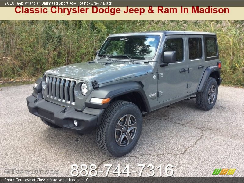 Sting-Gray / Black 2018 Jeep Wrangler Unlimited Sport 4x4