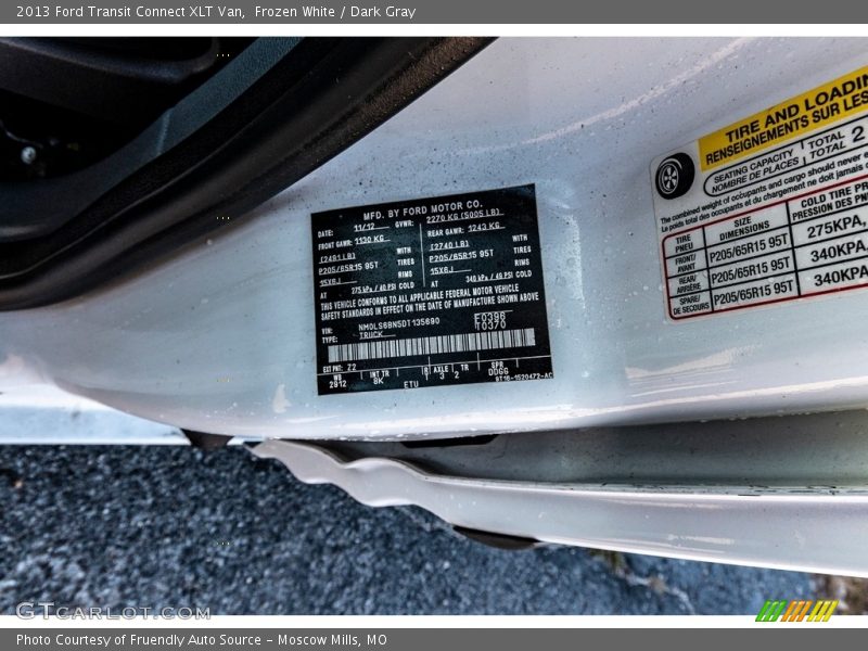 Frozen White / Dark Gray 2013 Ford Transit Connect XLT Van