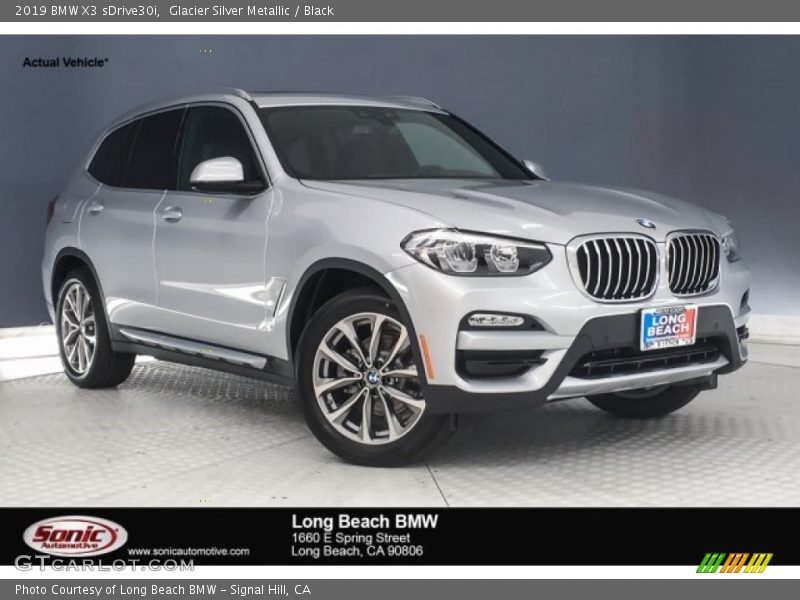 Glacier Silver Metallic / Black 2019 BMW X3 sDrive30i