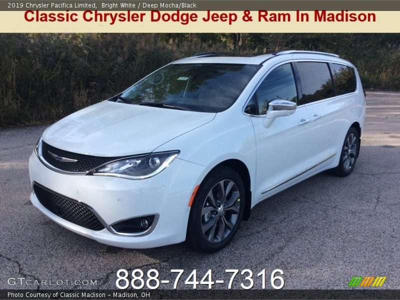 Bright White / Deep Mocha/Black 2019 Chrysler Pacifica Limited