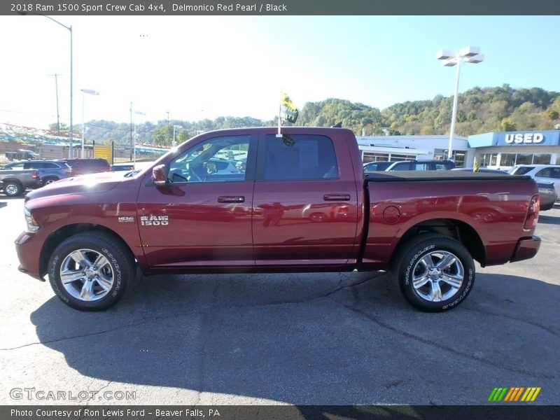 Delmonico Red Pearl / Black 2018 Ram 1500 Sport Crew Cab 4x4