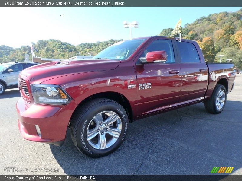 Delmonico Red Pearl / Black 2018 Ram 1500 Sport Crew Cab 4x4