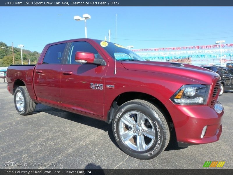 Delmonico Red Pearl / Black 2018 Ram 1500 Sport Crew Cab 4x4
