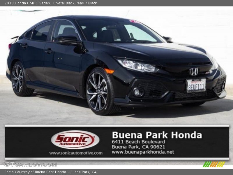 Crystal Black Pearl / Black 2018 Honda Civic Si Sedan
