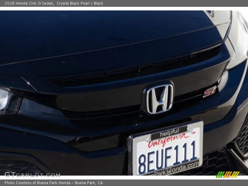 Crystal Black Pearl / Black 2018 Honda Civic Si Sedan