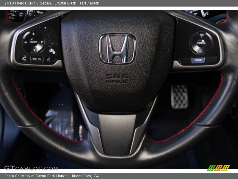 Crystal Black Pearl / Black 2018 Honda Civic Si Sedan
