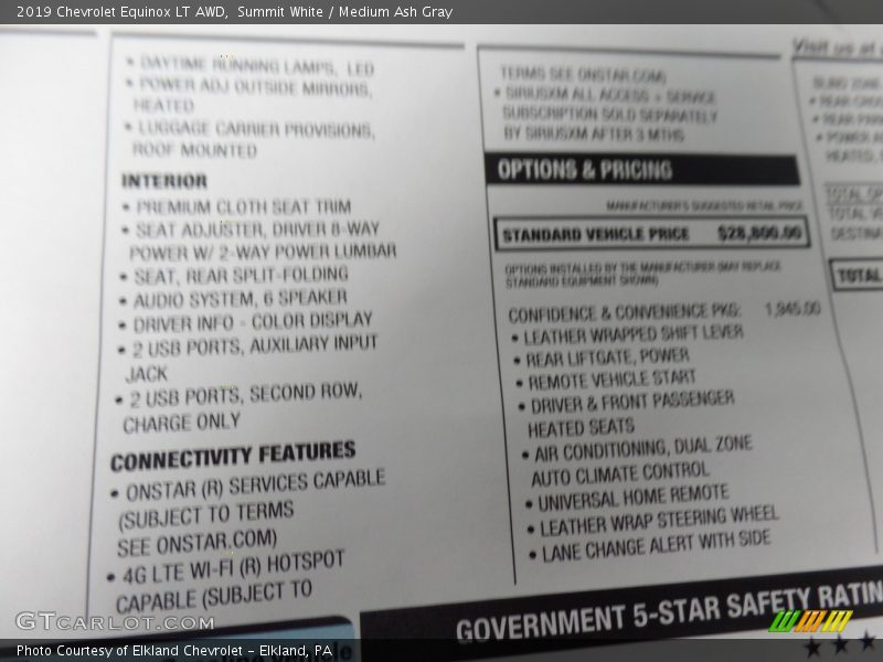 Summit White / Medium Ash Gray 2019 Chevrolet Equinox LT AWD