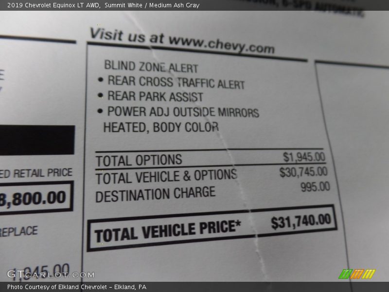 Summit White / Medium Ash Gray 2019 Chevrolet Equinox LT AWD