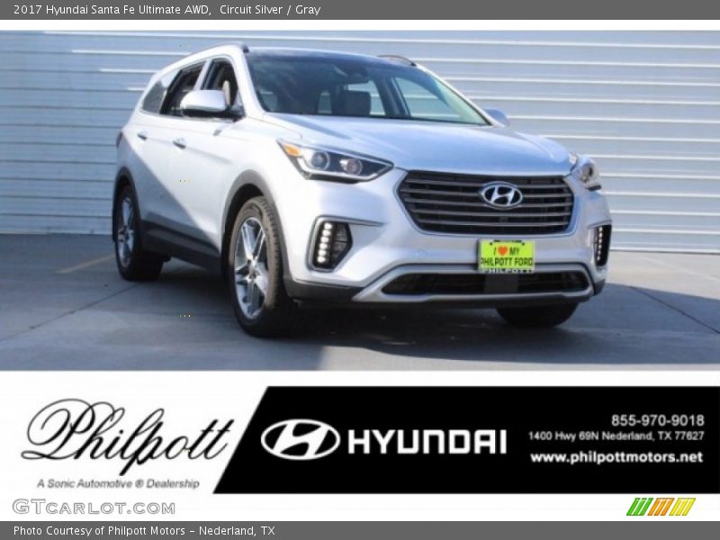 Circuit Silver / Gray 2017 Hyundai Santa Fe Ultimate AWD