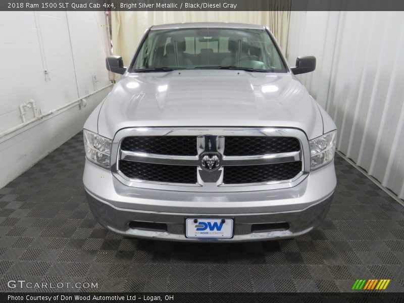 Bright Silver Metallic / Black/Diesel Gray 2018 Ram 1500 SLT Quad Cab 4x4