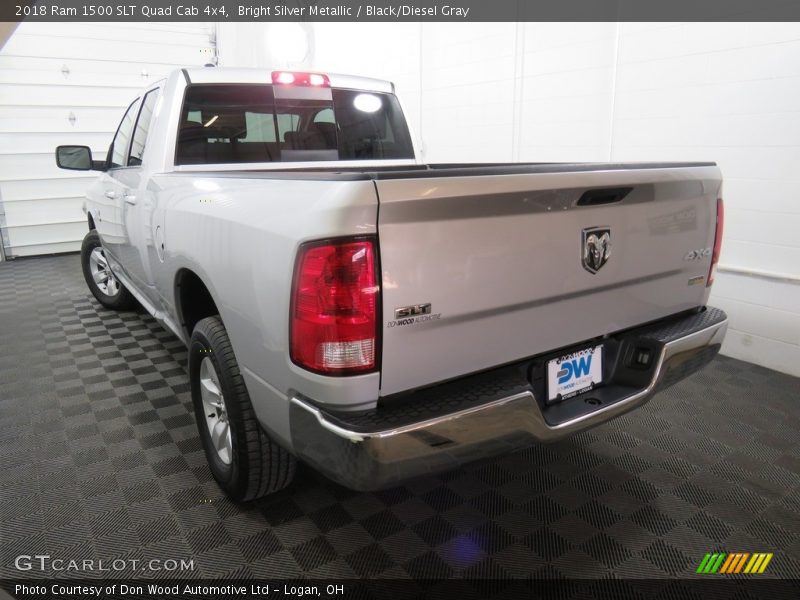 Bright Silver Metallic / Black/Diesel Gray 2018 Ram 1500 SLT Quad Cab 4x4