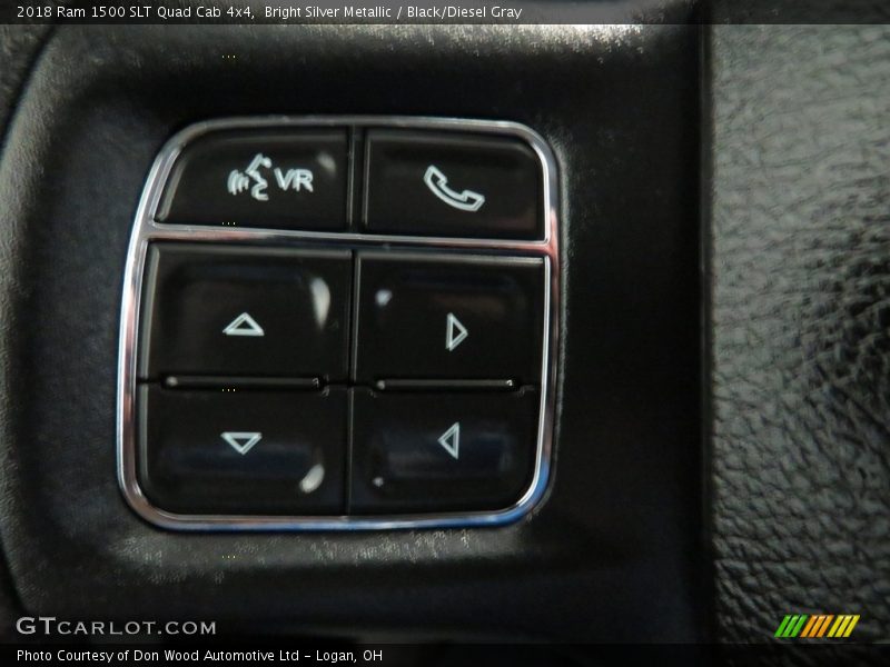 Bright Silver Metallic / Black/Diesel Gray 2018 Ram 1500 SLT Quad Cab 4x4