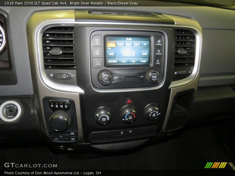 Bright Silver Metallic / Black/Diesel Gray 2018 Ram 1500 SLT Quad Cab 4x4