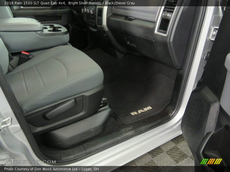 Bright Silver Metallic / Black/Diesel Gray 2018 Ram 1500 SLT Quad Cab 4x4