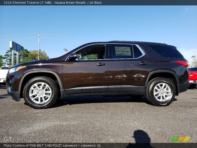 Havana Brown Metallic / Jet Black 2019 Chevrolet Traverse LT AWD