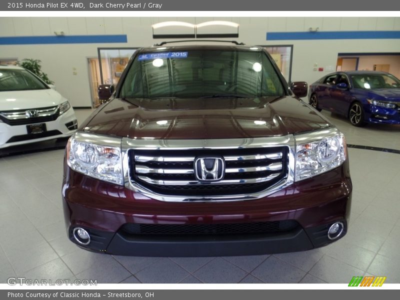 Dark Cherry Pearl / Gray 2015 Honda Pilot EX 4WD