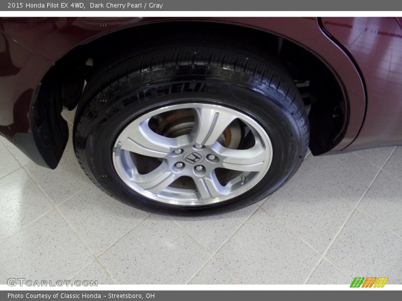 Dark Cherry Pearl / Gray 2015 Honda Pilot EX 4WD