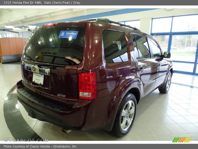Dark Cherry Pearl / Gray 2015 Honda Pilot EX 4WD