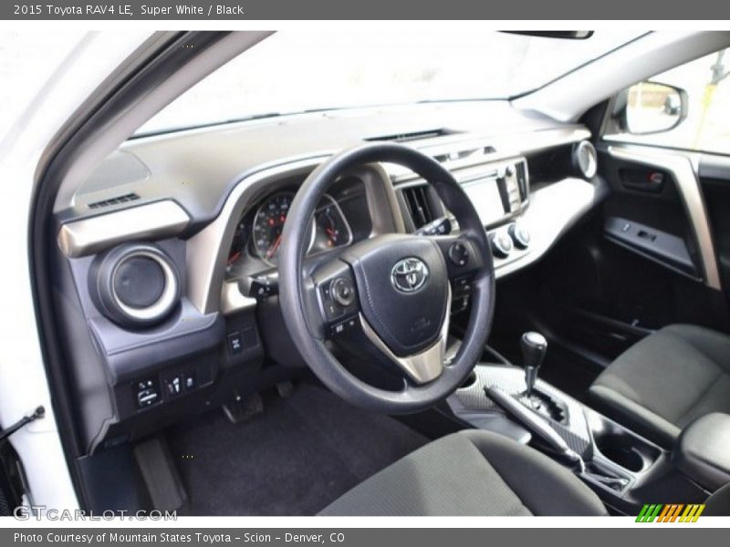 Super White / Black 2015 Toyota RAV4 LE