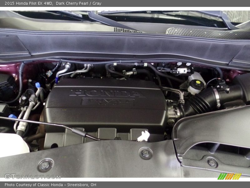 Dark Cherry Pearl / Gray 2015 Honda Pilot EX 4WD