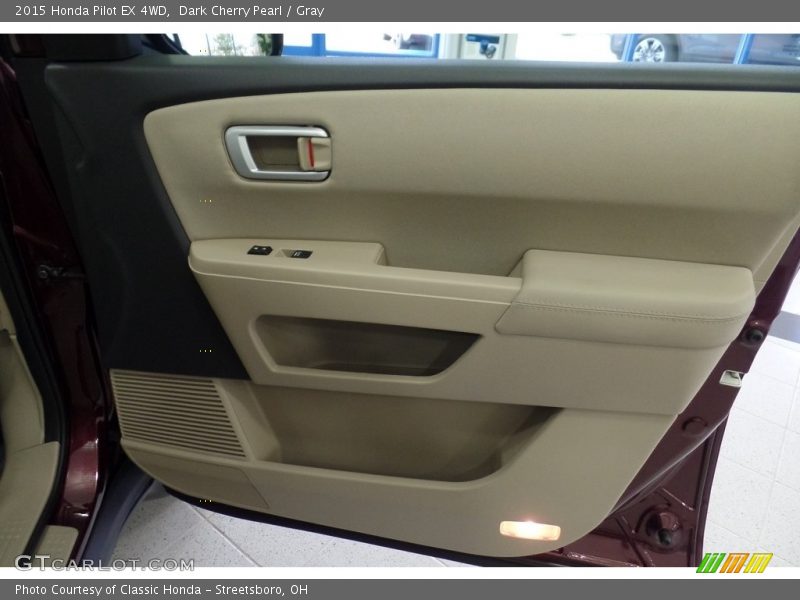 Dark Cherry Pearl / Gray 2015 Honda Pilot EX 4WD