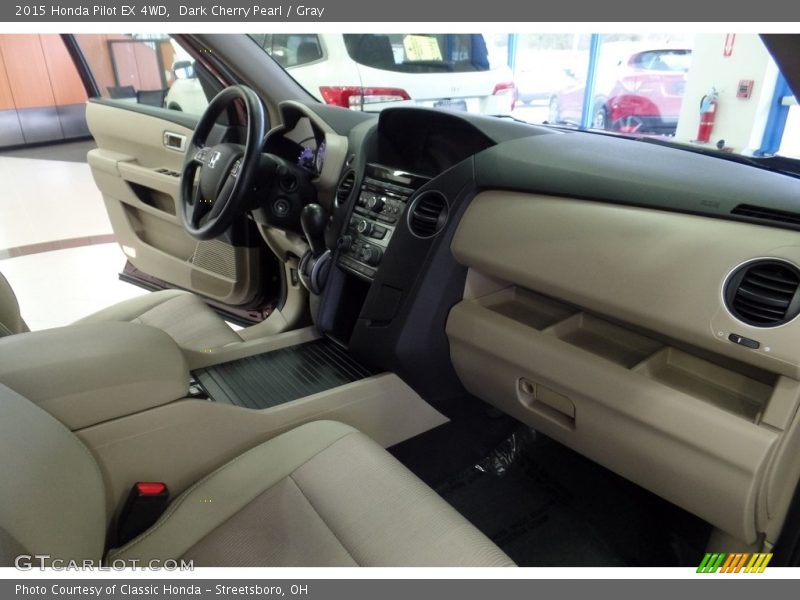 Dark Cherry Pearl / Gray 2015 Honda Pilot EX 4WD