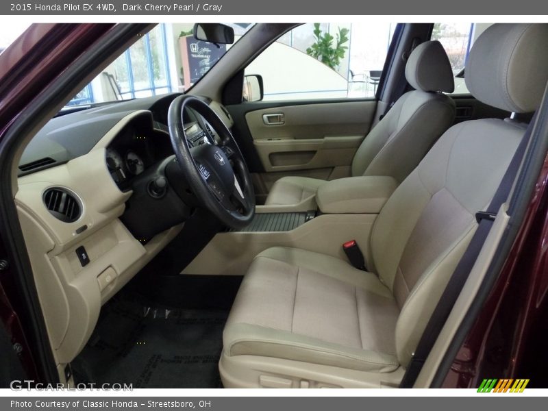 Dark Cherry Pearl / Gray 2015 Honda Pilot EX 4WD
