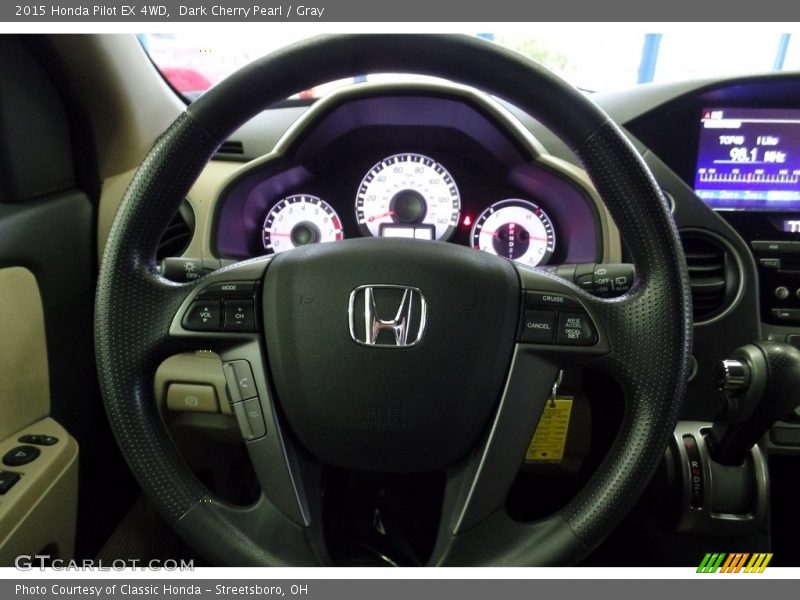 Dark Cherry Pearl / Gray 2015 Honda Pilot EX 4WD